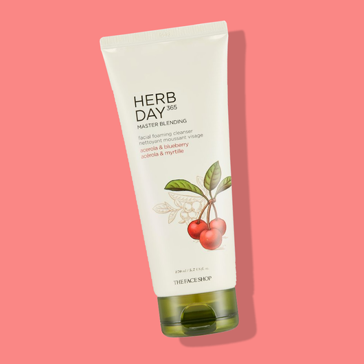 THEFACESHOP HERB DAY 365 MASTER BLENDING FACIAL FOAMING CLEANSER Acerola & Blueberry - THEFACESHOP Australia