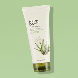 THEFACESHOP HERB DAY 365 MASTER BLENDING FACIAL FOAMING CLEANSER ALOE & GREEN TEA - THEFACESHOP Australia