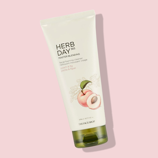 THEFACESHOP HERBDAY 365 MASTER BLENDING FACIAL FOAMING CLEANSER PEACH & FIG - THEFACESHOP Australia